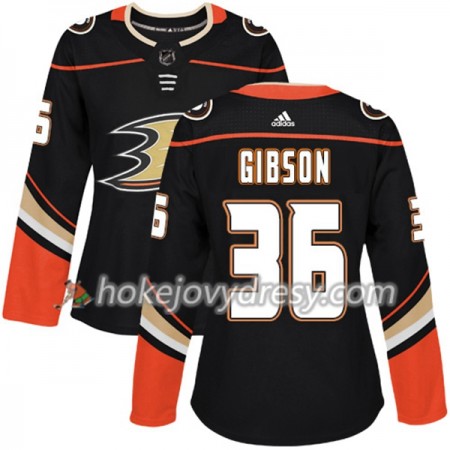 Dámské Hokejový Dres Anaheim Ducks John Gibson 36 Adidas 2017-2018 Černá Authentic